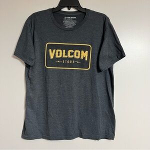 Men's Volcom Gray With Yellow Cotton Blend Graphic T-Shirt Size Large